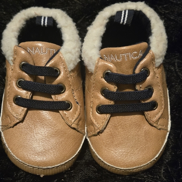 Nautica Other - Nautica Tan Baby Shoes with Black Laces